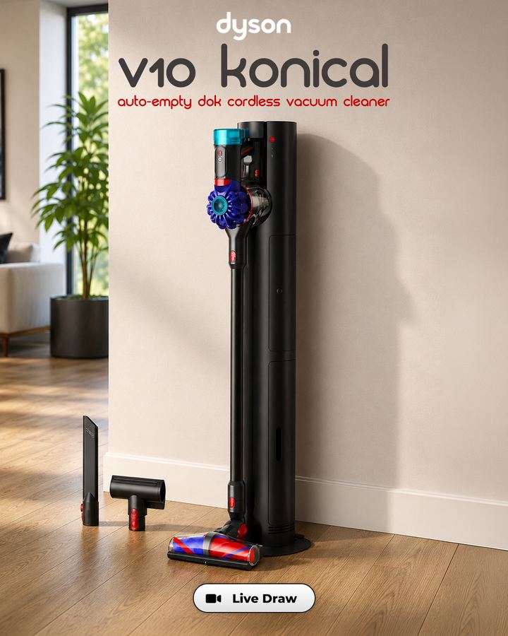 Dyson V10 Konical Cordless Vacuum with Auto Empty Dok