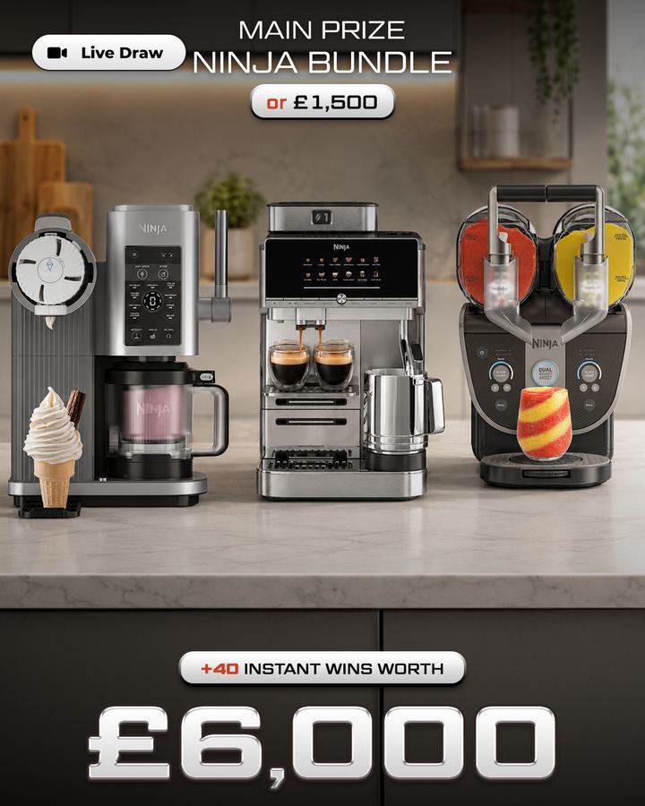Ninja Bundle (or £1,500) with £6,000 of Instant Wins