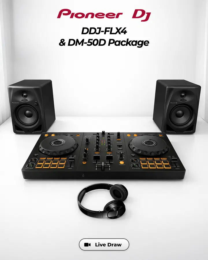 Pioneer DDJ-FLX4 & DM-50D Bundle