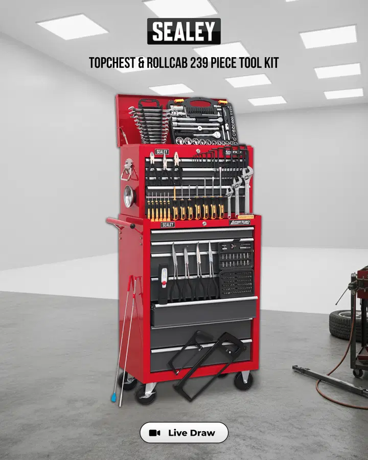 Sealey Topchest & Rollcab 14 Drawer 239pc Tool Kit