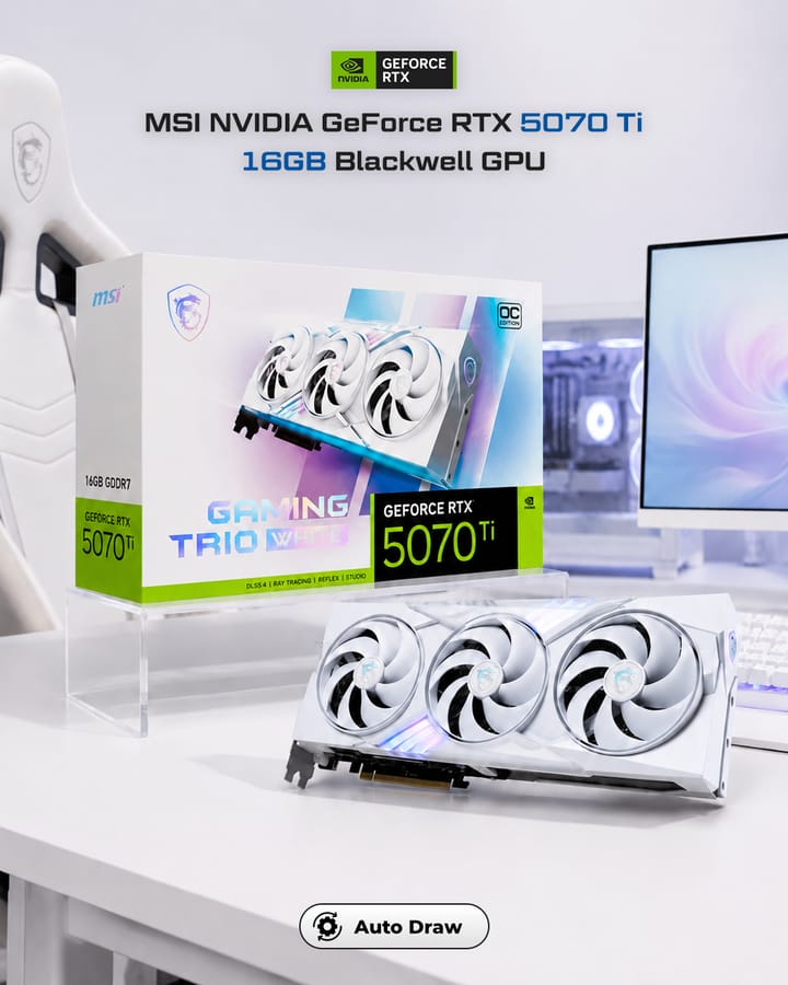 MSI Nvidia GeForce RTX 5070 Ti 16GB Blackwell GPU