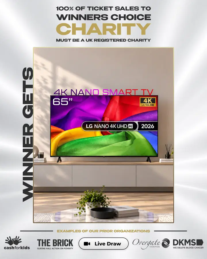 2026 65″ LG NANO AI 4K TV – 100% of Ticket Sales to Charity