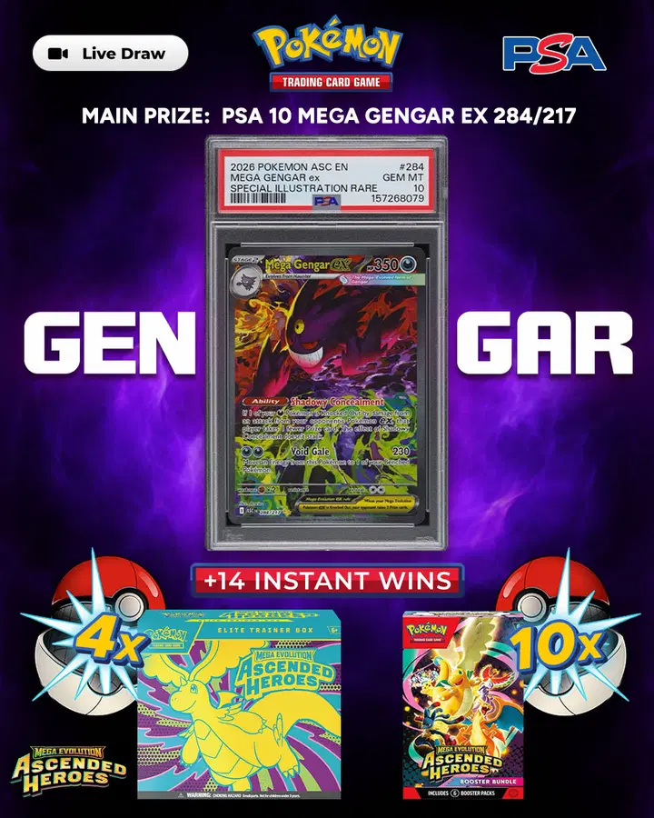 PSA 10 Mega Gengar ex 284/217 with 14 Instant Wins