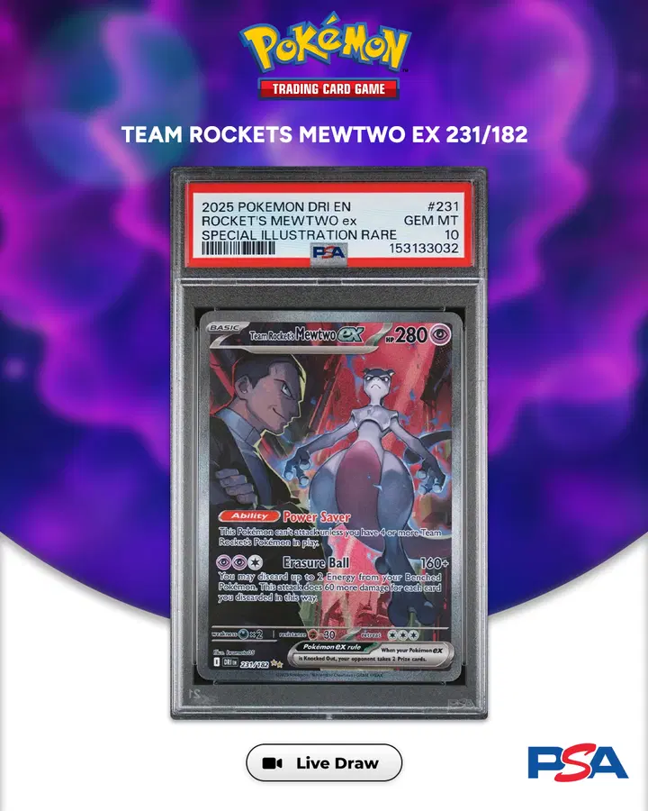 PSA 10 Pokemon TCG Team Rockets Mewtwo EX 231/182