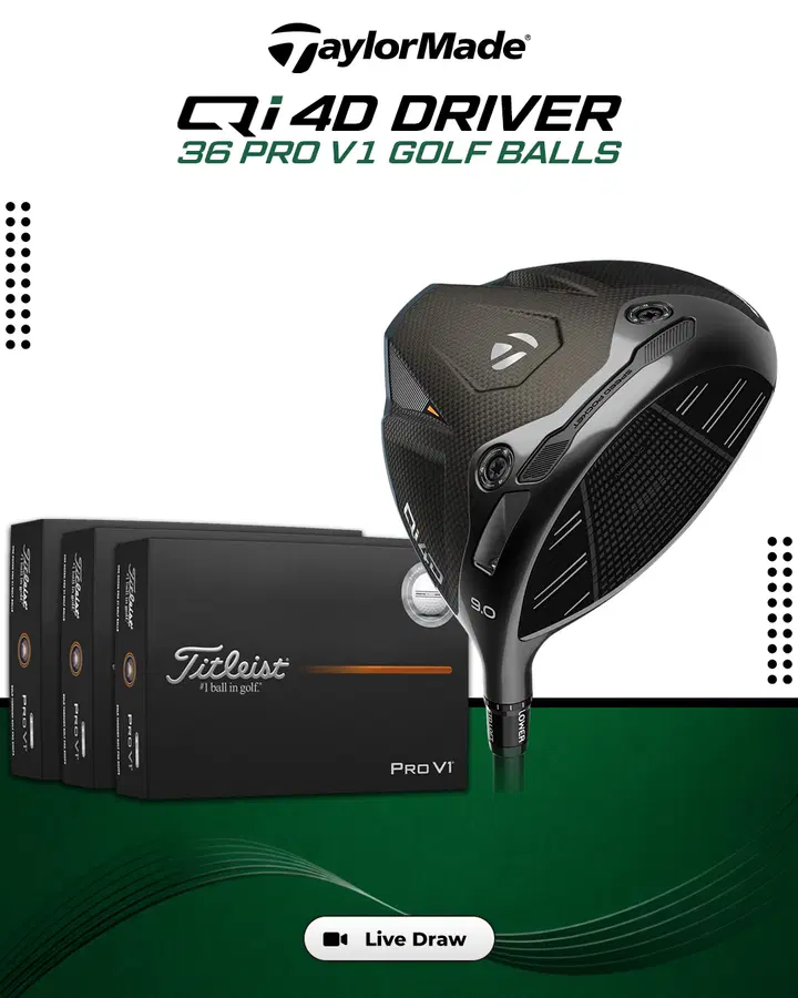 TaylorMade Qi4D Driver with 36 Pro V1 Golf Balls