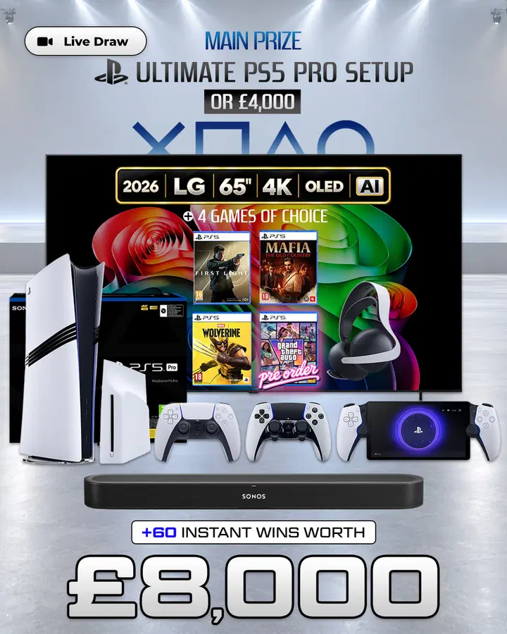 Ultimate PS5 Pro Setup (or £4,000) with £8,000 of Instant Wins