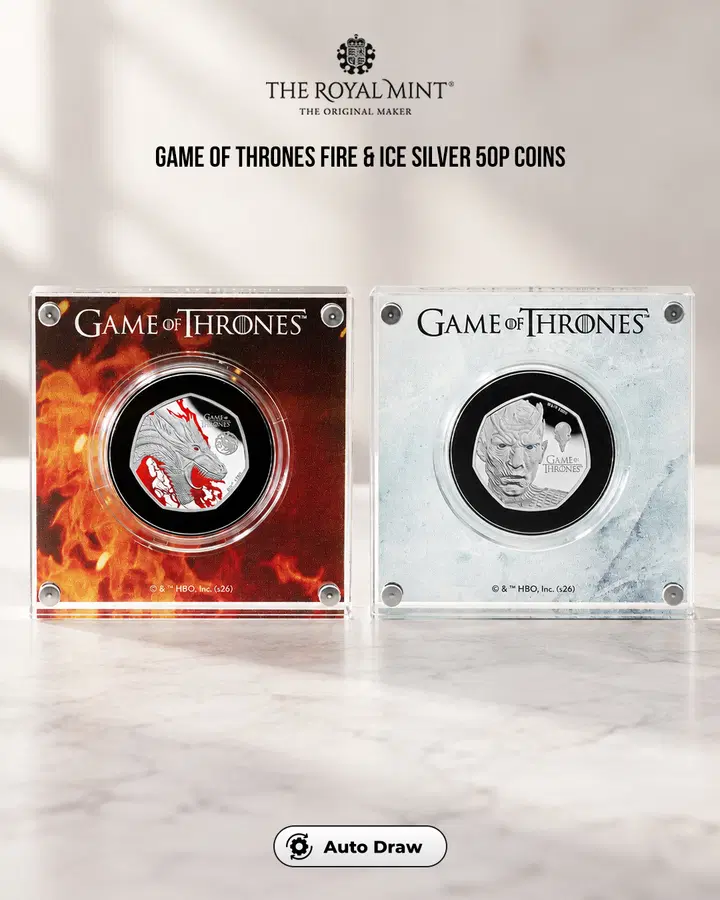 Game Of Thrones Fire & Ice Silver Coins