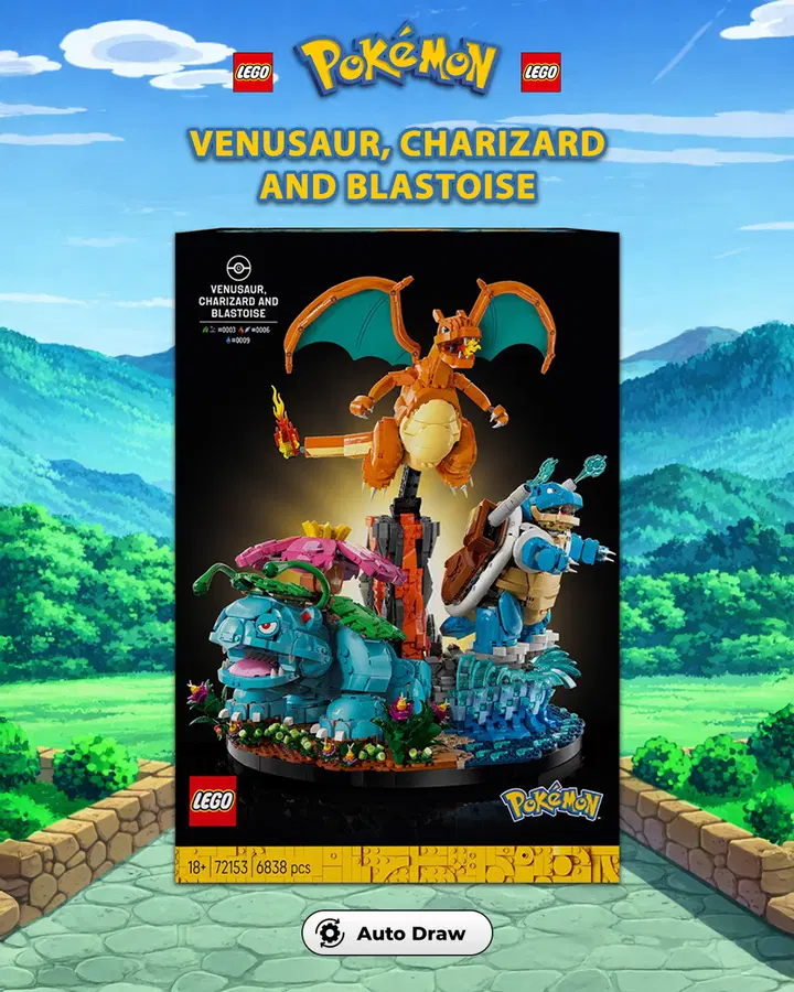 LEGO Pokemon Venusaur, Charizard and Blastoise 72153