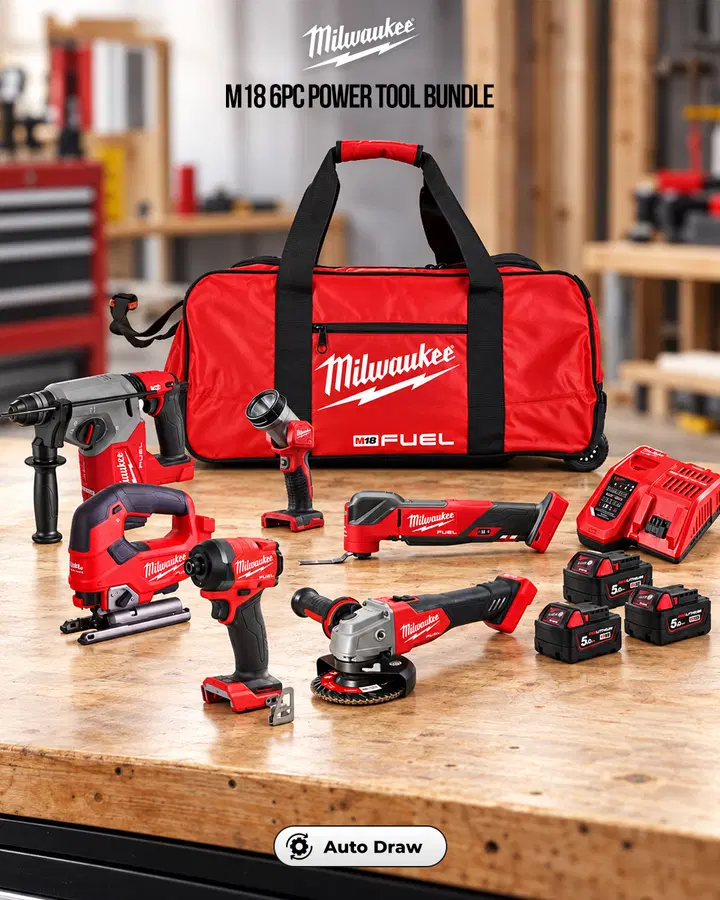 Milwaukee M18 6pc Power Tool Bundle