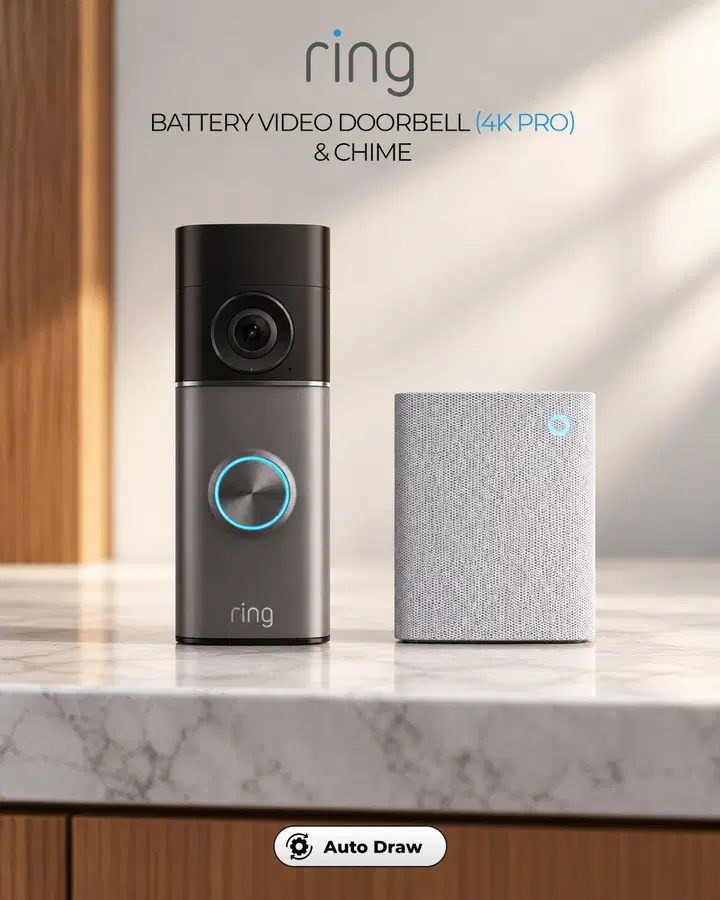Ring Battery Video Doorbell 4K Pro + Chime