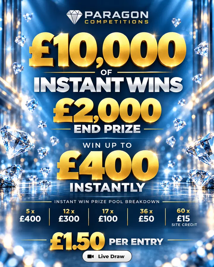 £10,000 of Instant Wins – £2,000 End Prize