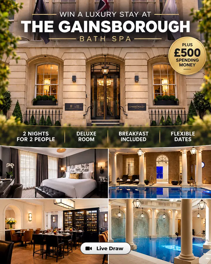 2 Night Stay for 2 at The Gainsborough Bath Spa Plus £500 Spending Money