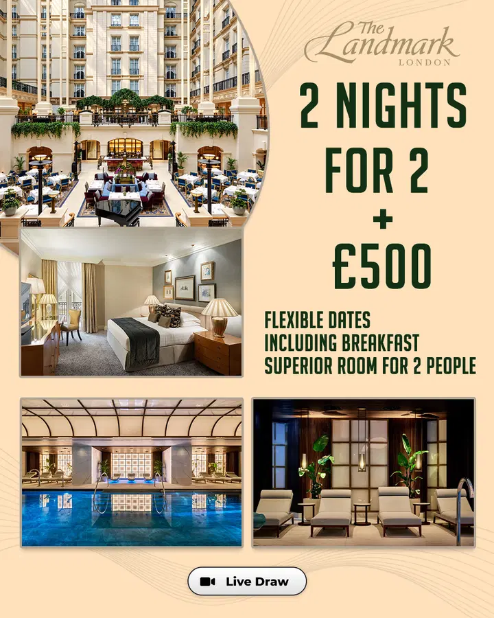 2 Night Stay for 2 at The Landmark London & £500 Spending Money
