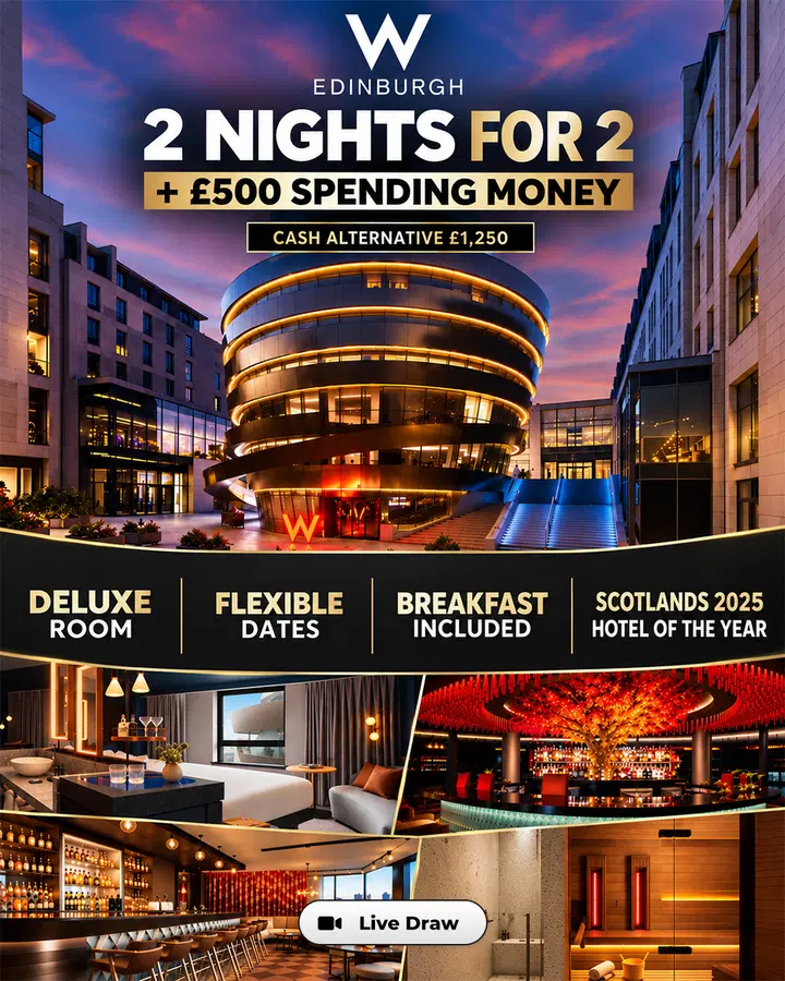 2 Nights For 2 at the W Edinburgh & £500 Spending Money