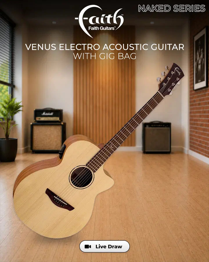 Faith Naked Series Venus Electro Acoustic Guitar with Gig Bag