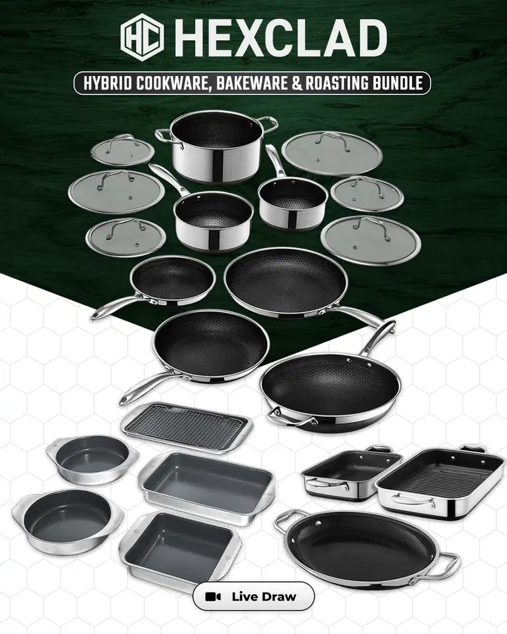 HexClad Hybrid Cookware, Bakeware & Roasting Bundle