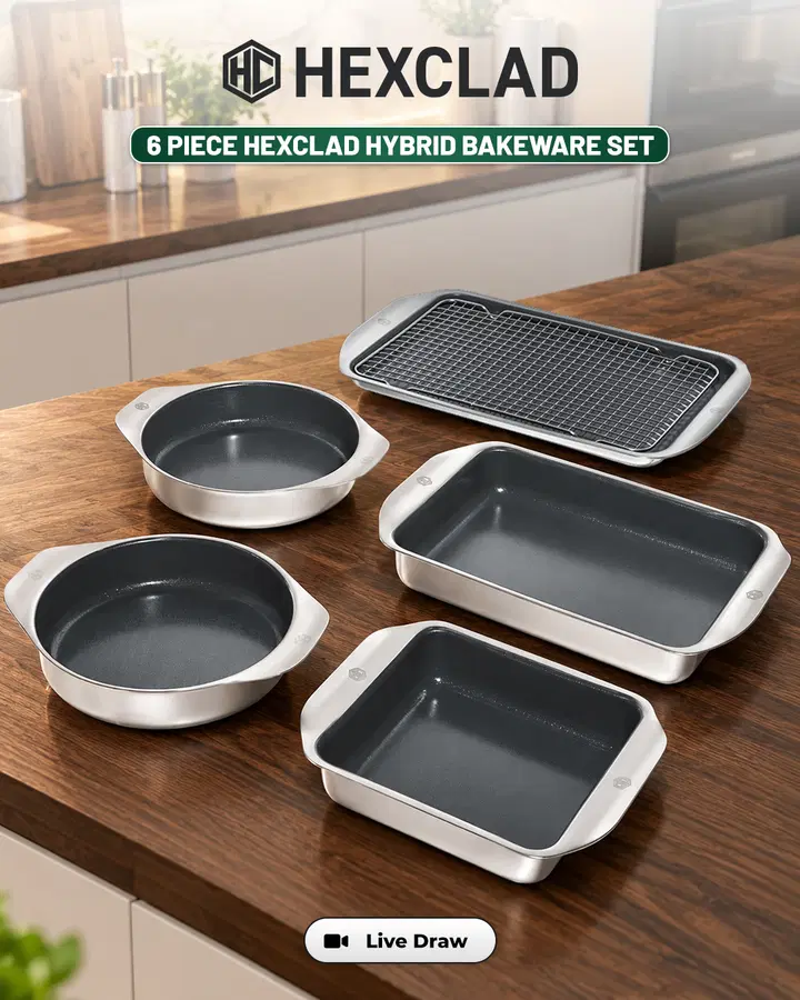 6 Piece HexClad Hybrid Bakeware Set