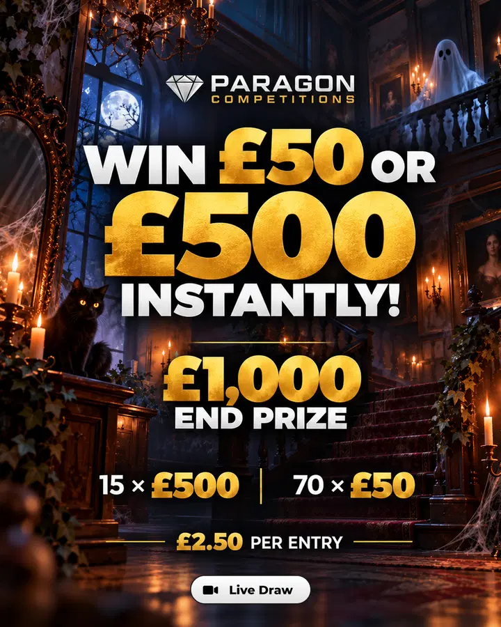 £50 or £500 Instant Win – £1,000 End Prize