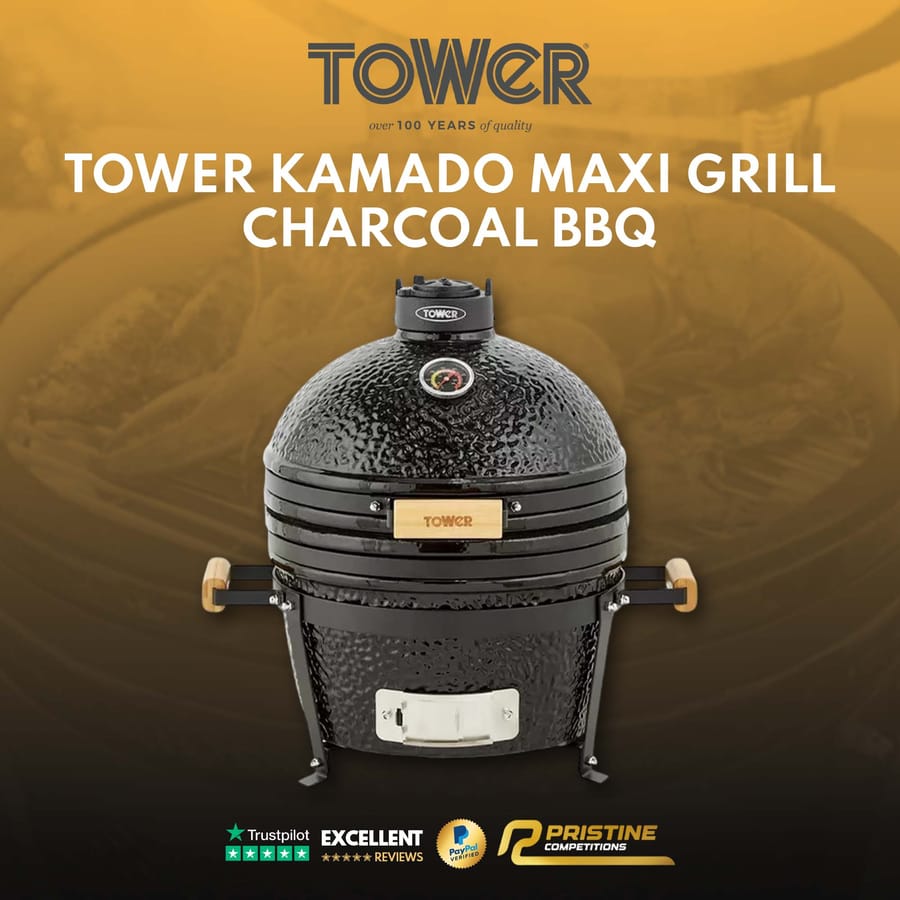 TOWER Kamado Maxi Grill Charcoal BBQ – Black #6