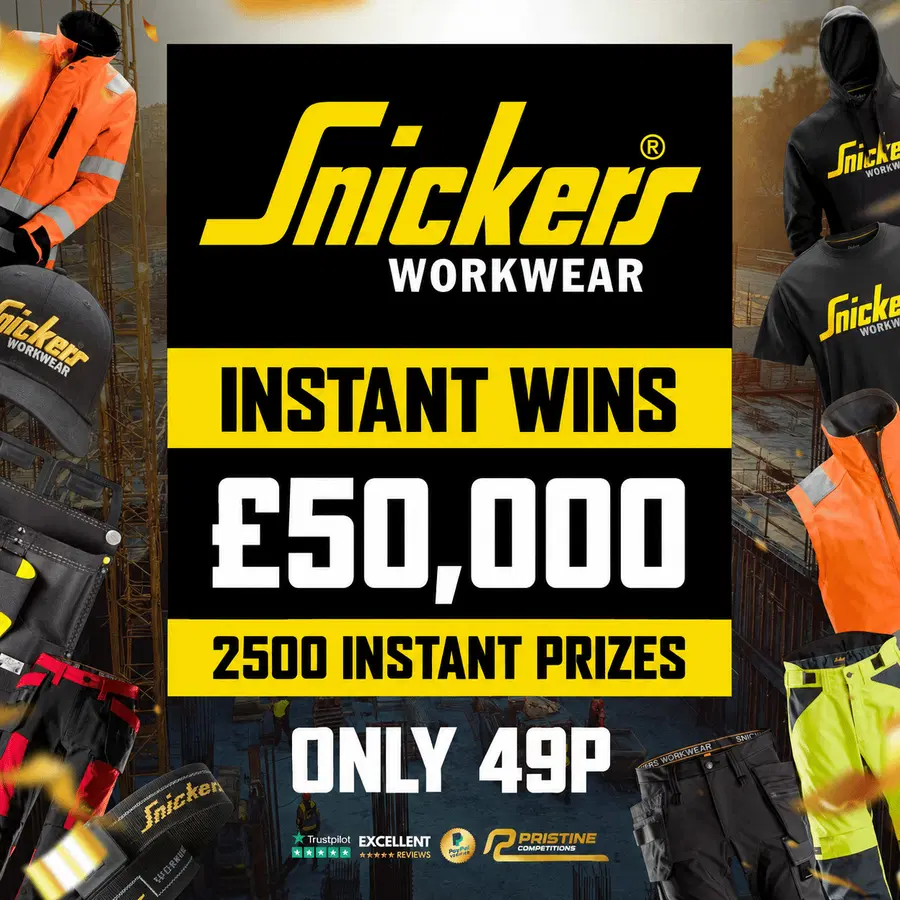 Snickers Instant Wins – 2,500 Prizes – £50,000 Prize Fund
