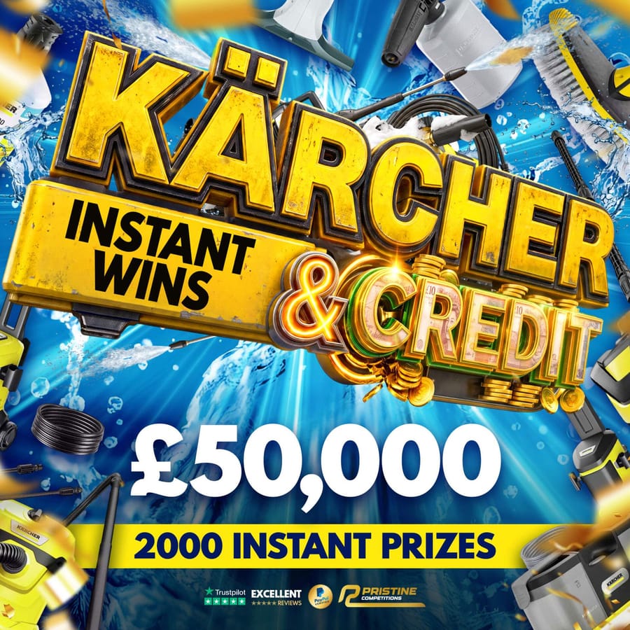 Karcher & Credit Instant Wins – 2,000 Prizes – £50,000 Prize Fund