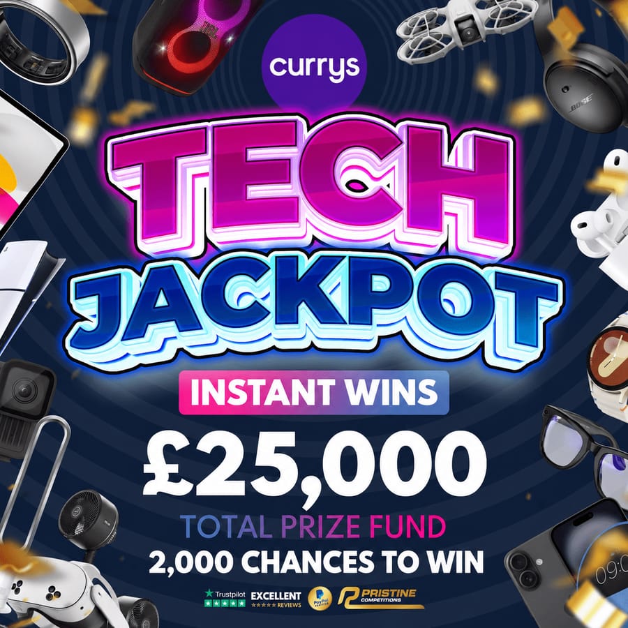 Curry’s Tech Instant Wins – 2,000 Prizes – £25,000 Prize Fund