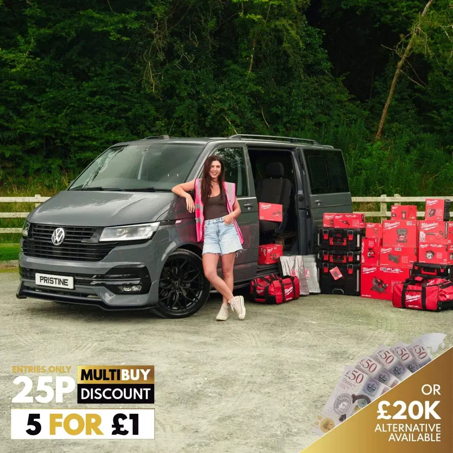 VW Transporter Kombi & 25pc Milwaukee Power Tool Kit