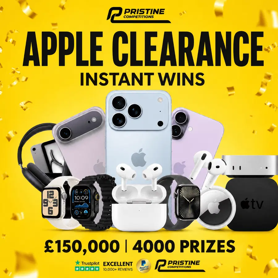Apple CLEARANCE Instant Wins – 4,000 Prizes – £150,000 Prize Fund