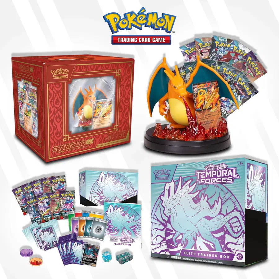 Pokémon TCG: Scarlet & Violet—Temporal Forces Elite Trainer Box & Pokémon TCG: Charizard ex Super-Premium Collection