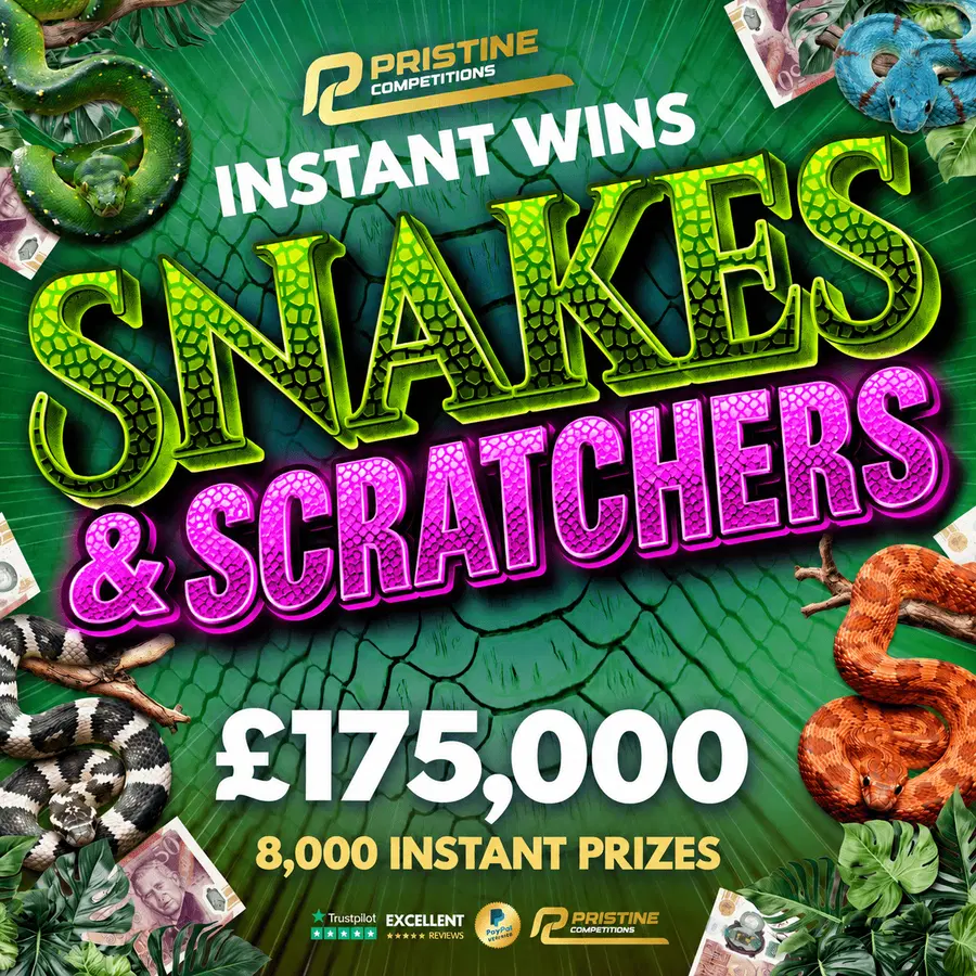 Snakes & Scratchers Instant Wins – 8,000 Prizes – £175,000 Prize Fund