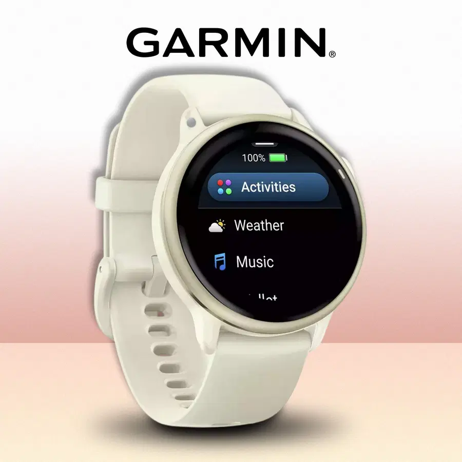 Garmin Vivoactive 6 GPS 42mm Smart Watch – Bone & Lunar Gold