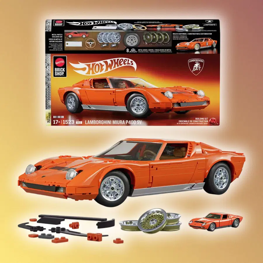 Hot Wheels ’71 Lamborghini Miura P400 SV Building Toy Kit for Collectors