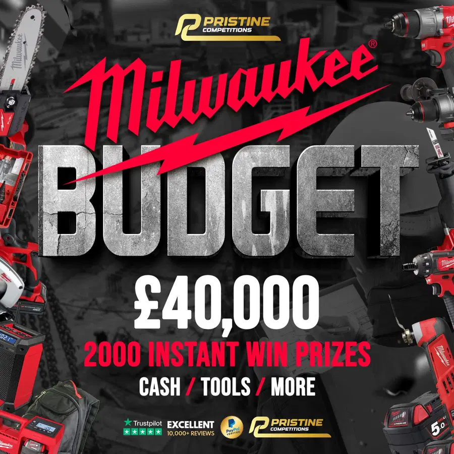 Milwaukee Budget Instant Wins – 2,000 Prizes – £40,000 Prize Fund