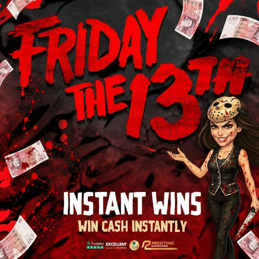 Friday The 13th Cash Hunt Instant Wins – 2,000 Prizes – £20,000 Prize Fund