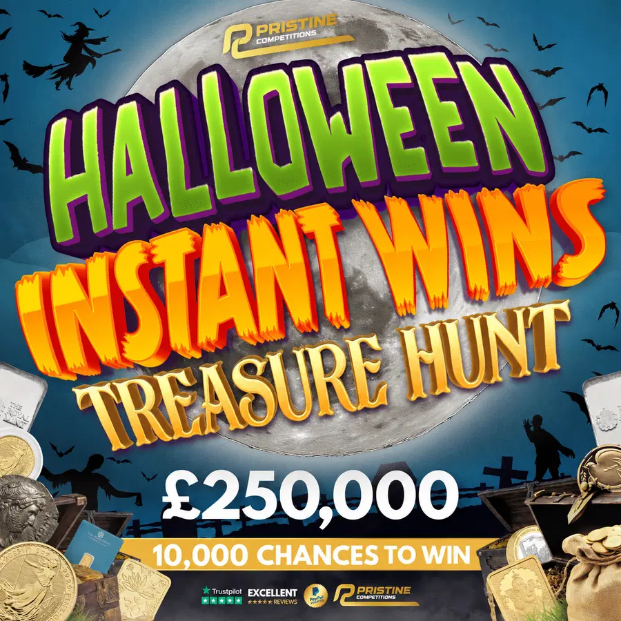 Trick or Treasure Instant Wins – 10,000 Prizes – £250,000 Prize Fund