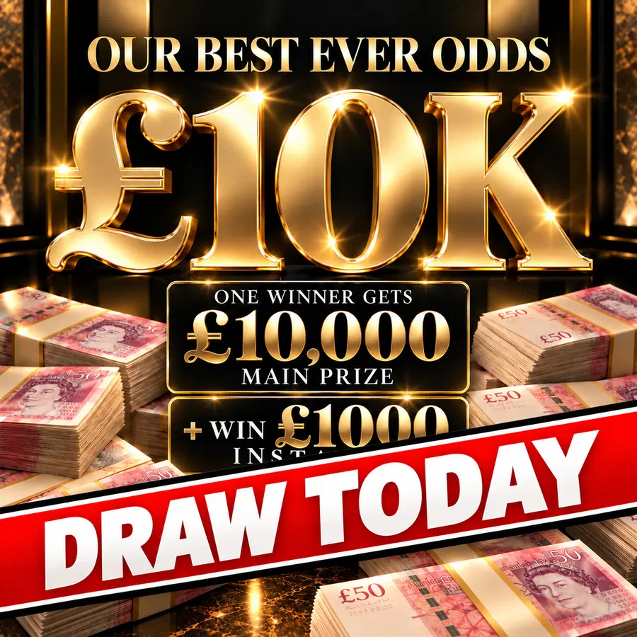 BEST EVER ODDS WIN £10,000 TODAY! One Winner!