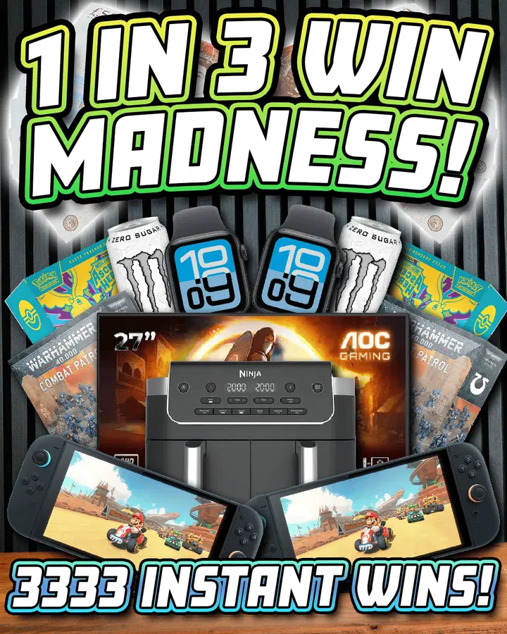 1 IN 3 WIN MADNESS – £500 MAIN PRIZE!
