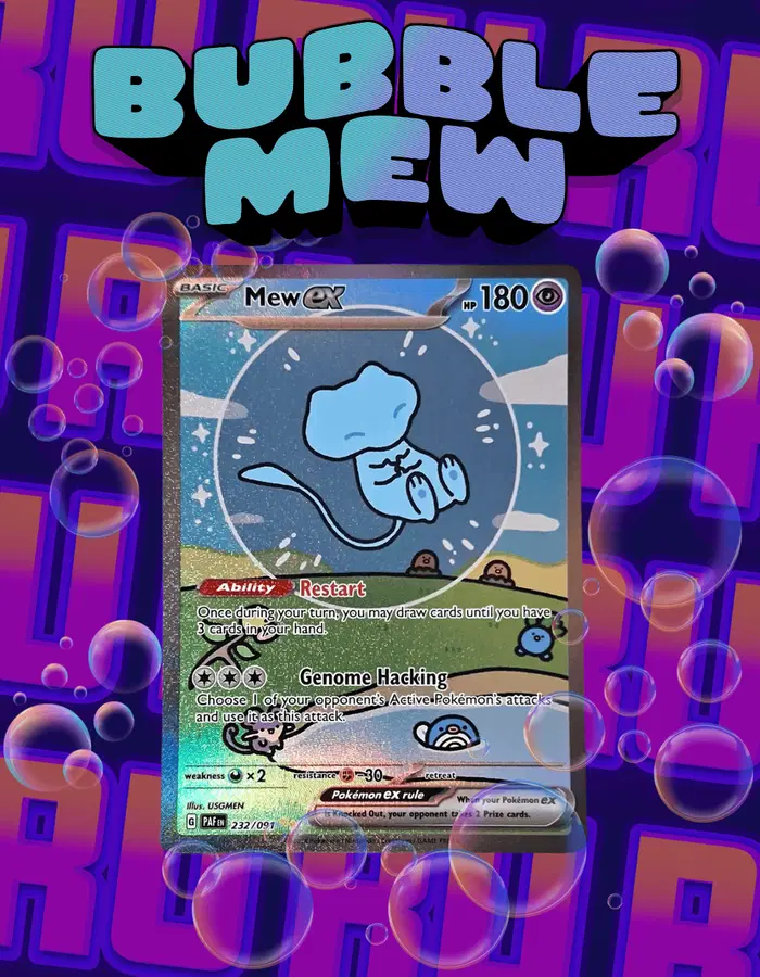BUBBLE MEW | Holo Full Art Special Illustration Rare Paldean Fates 232/091 English | RAW CARD!
