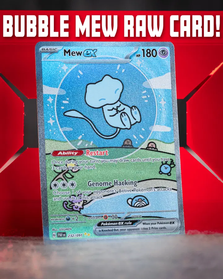 BUBBLE MEW | Holo Full Art SIR Paldean Fates 232/091 English | RAW CARD!