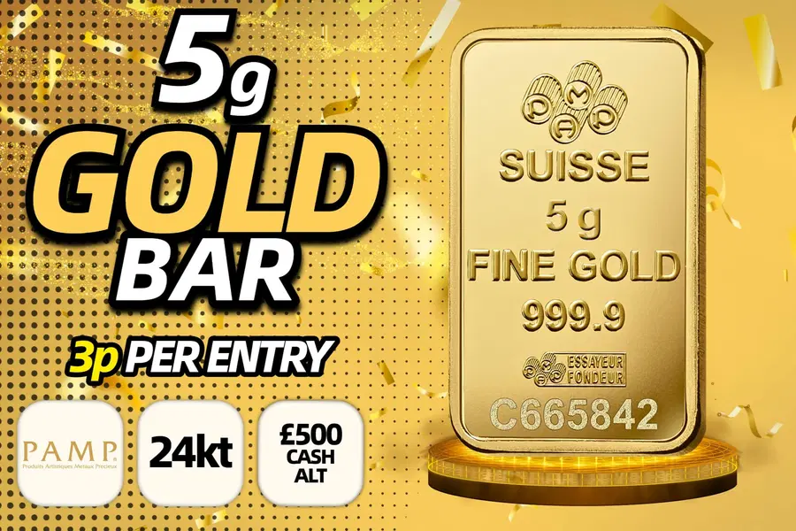Win A 5g Gold Bar for Just 3p!