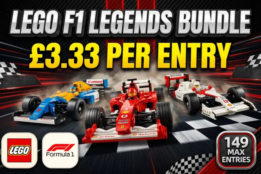 Win This Lego F1 Legends Senna vs Mansell vs Schumacher Bundle!