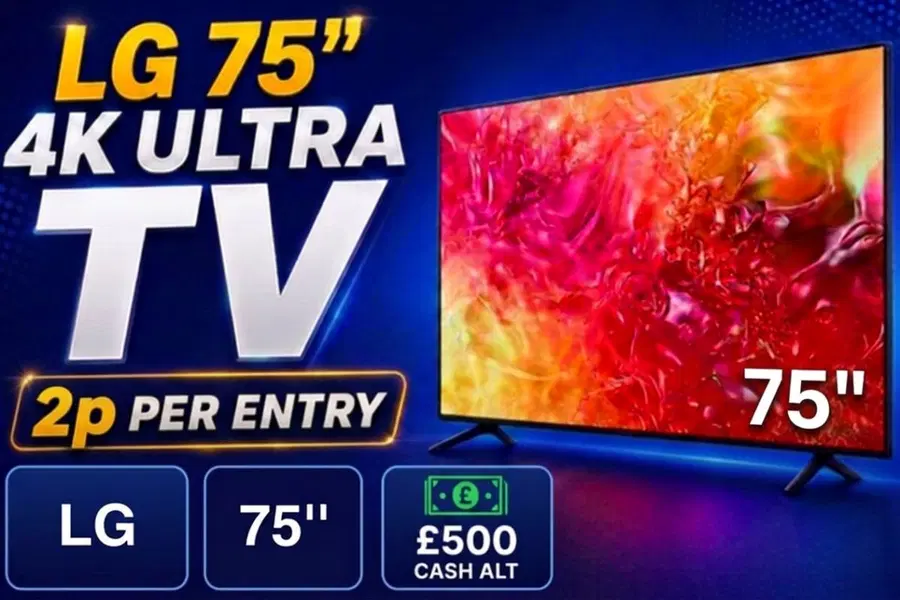 Win A Huge LG 75″ 4KTV for just 2p!