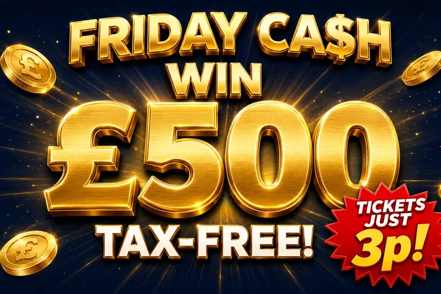 Win £500 Tax Free Cash for just 3p!