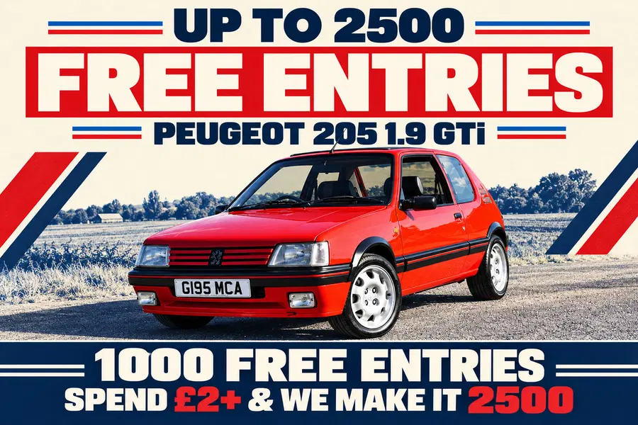FREE – Win Up To 2500 Peugeot 205 1.9 GTi Entries