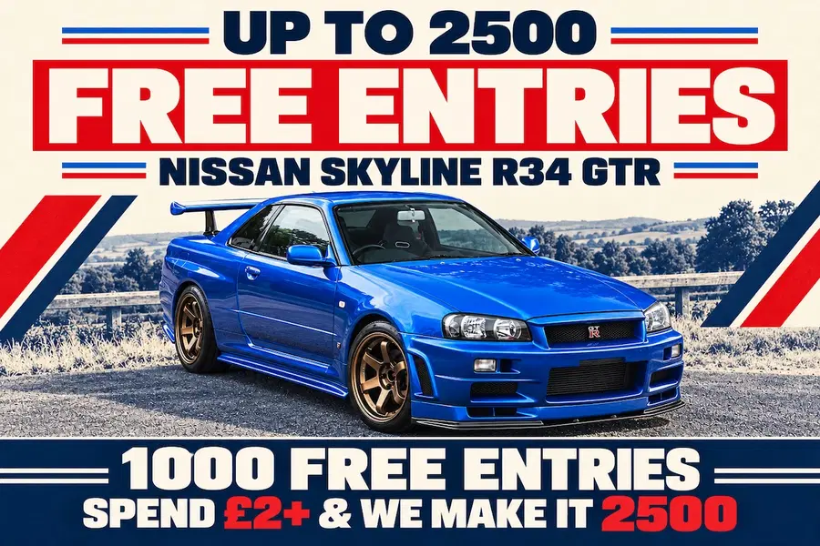 FREE – Win Up To 2500 Skyline R34 GTR Entries