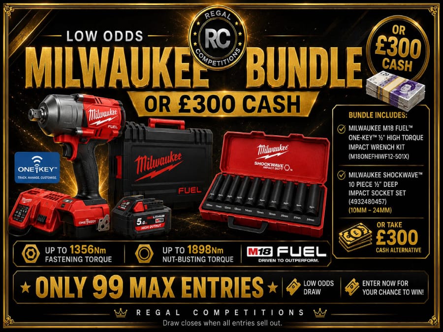 £300 CASH OR MILWAUKEE 99 ENTRY SPECIAL- LOW ODDS