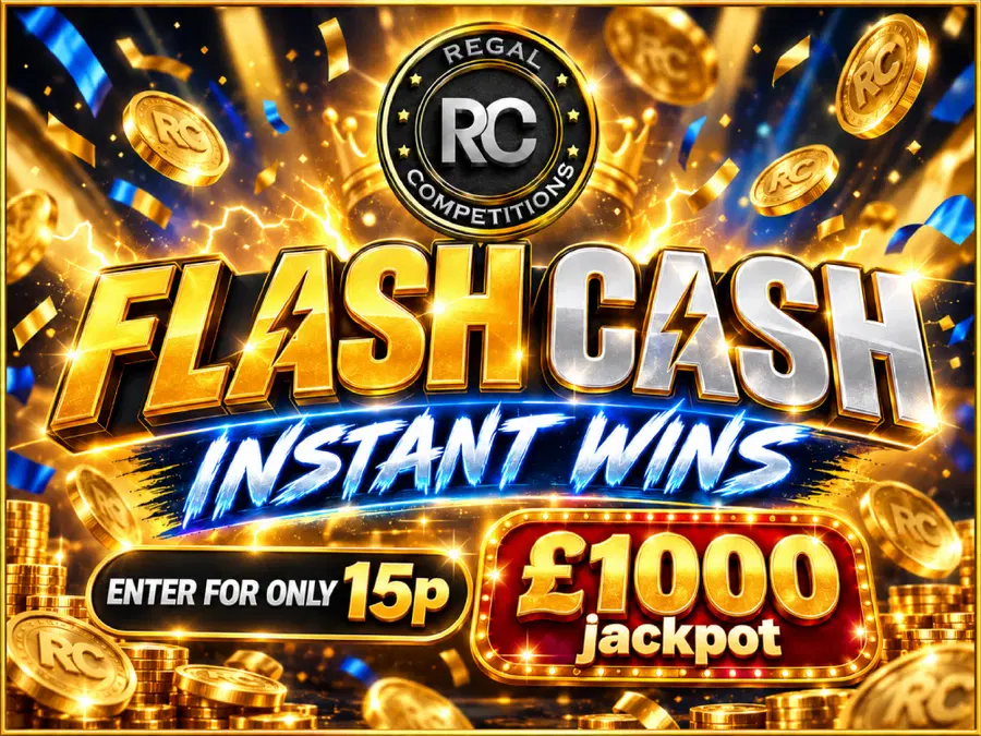15p FLASH CASH INSTANT WINS- £9500 PRIZE POT