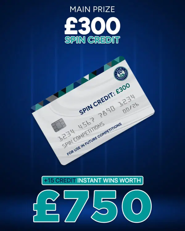 £300 Spin Credit with £750 of Instant Wins