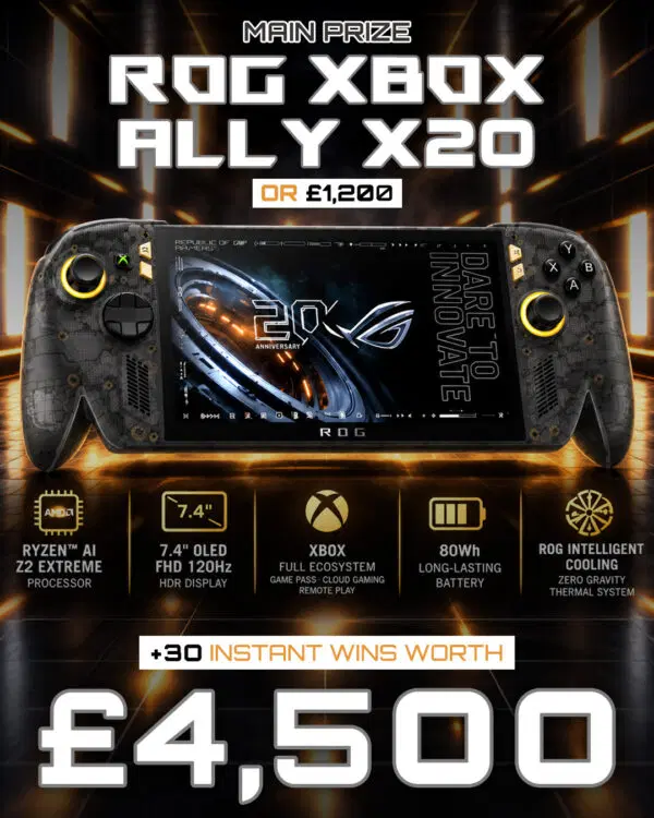 ASUS ROG Xbox Ally X20 (or £1,200) with £4,500 of Instant Wins
