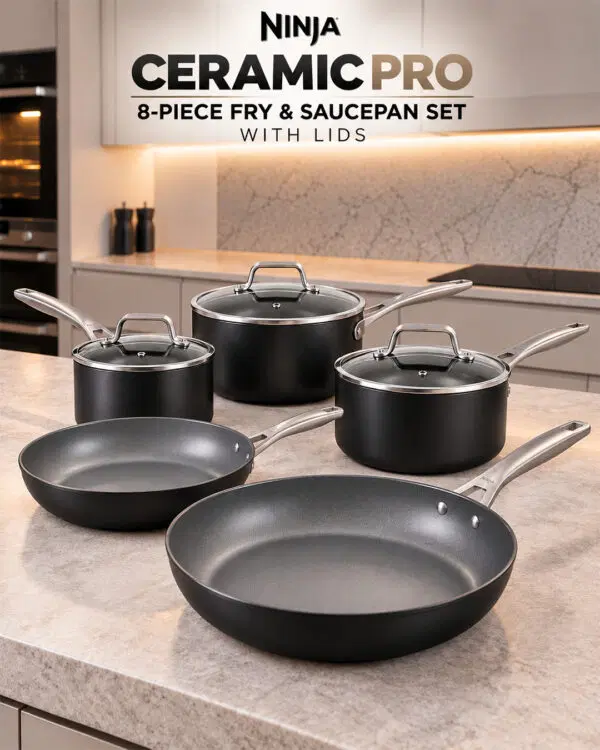 Ninja Ceramic Pro 8 Piece Fry & Saucepan Set